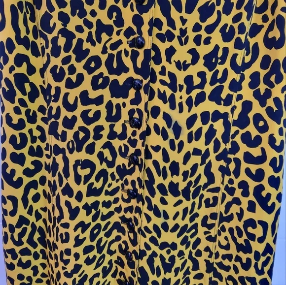 Dana Buchman Vintage 80s Silk Button Duster Dress Size 8 - Picture 13 of 13